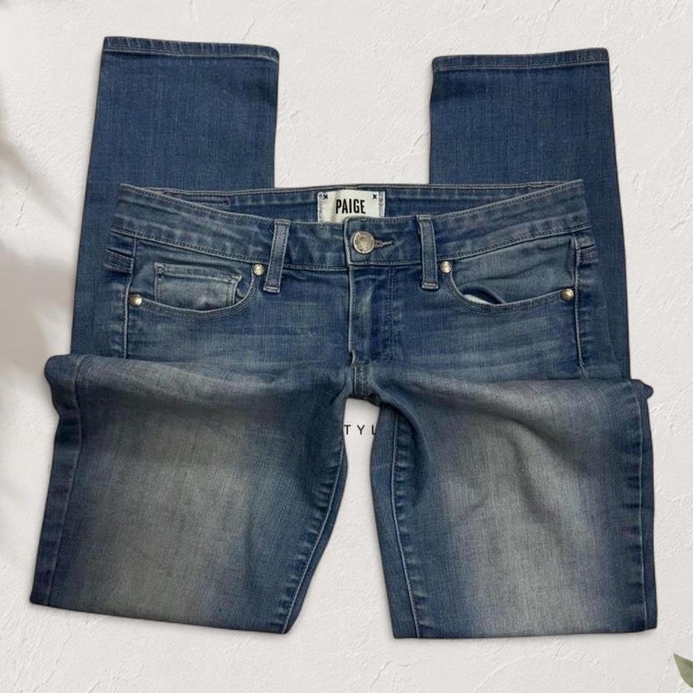 Paige Kylie Crop Jeans Blue Low Rise Cropped Denim Y2K Skater Size 27